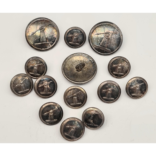 334 - Parcel of 14 Late 19th early 20th Century Silver Coloured Livery Buttons by Armfield's Birmingham. M... 