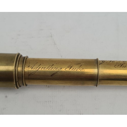 348 - Antique Brass Four Draw Telescope Inscribed G. H. and C. Gowland of Sunderland. Good working order. ... 