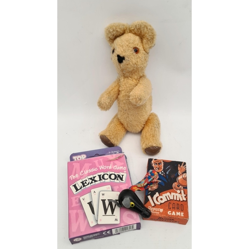 370 - Vintage Parcel of Toys Includes Teddy Bear Card Games and Finger Puppet. Shipping is available. Plea... 