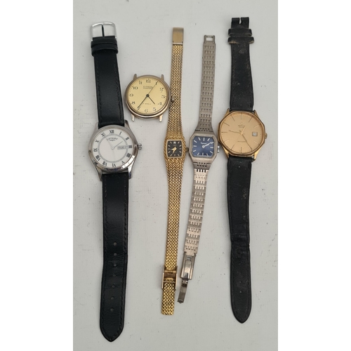 381 - Parcel of 5 x Vintage Wrist Watches. Includes Marvin Revue, Ingersoll, Citron, Rotary and Talis. Shi... 