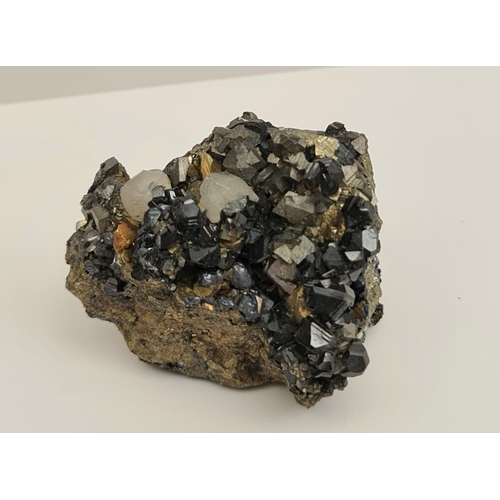 403 - Collectable Mineral Arsenopyrite Calcite Sphalerite on Pyrite Trepca Mine Pristina Kosova Weight 255... 