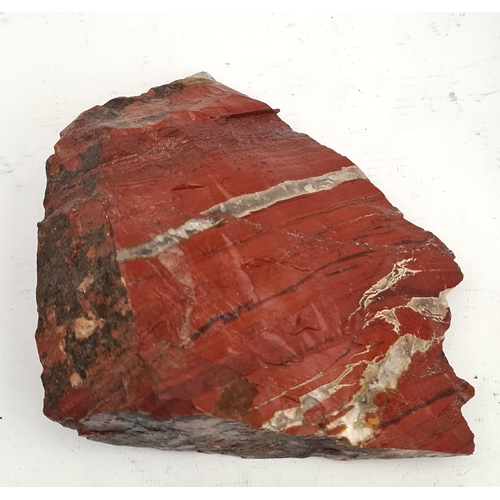 428 - Collectable Mineral Red Jasper. Measures 16cm by 15cm by 6cm thick. Total weight 1.4kg. Shipping is ... 