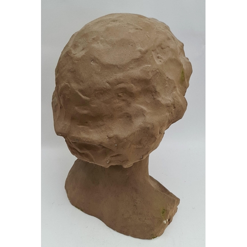 431 - Vintage Terracota Styled Female Head Students Work from 1970's. Measures 9 inches wide by 13 inches ... 