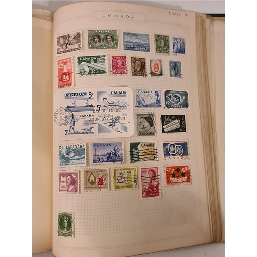 Vintage Norfolk Stamp Album With Wold Stamps Including Canada and China ...