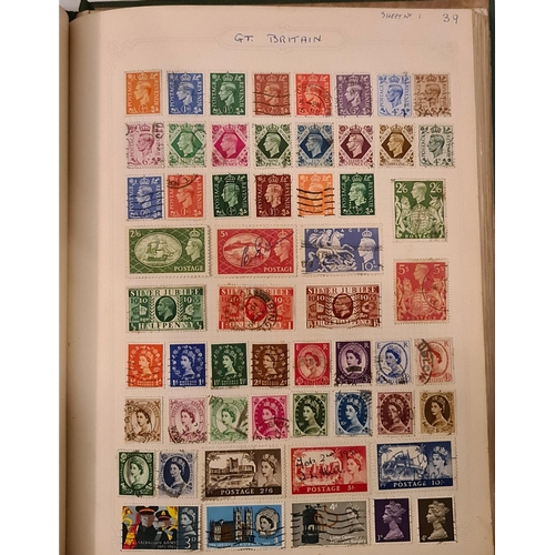 442 - Vintage Norfolk Stamp Album With World Stamps Including Great Britain. At Least 1000 Stamps. Shippin... 