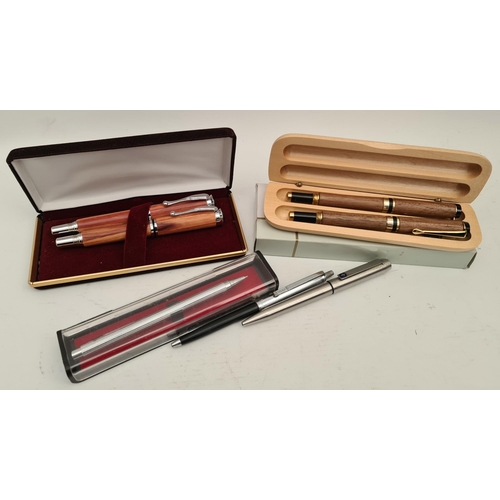 443 - Vintage Dayacom Fountain pen and Ball Point Pen Boxed Plus Boxed Wooden Pens A Parker Ball Point, Pa... 