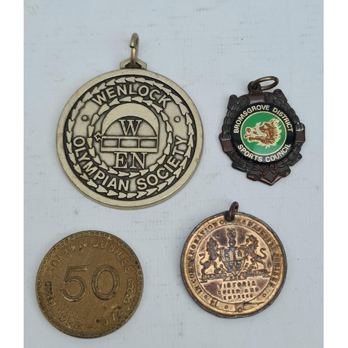 457 - Wenlock Olympian Society Medal 1989, Victoria 1887 Jubilee Medal, GKN Golden Jubilee Medal 1972 and ... 