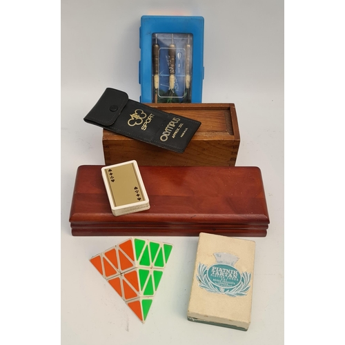 460 - Vintage Playing Cards, Dominoes, Darts and Rubix Triangle c1980's. Shipping is available. Please ask... 