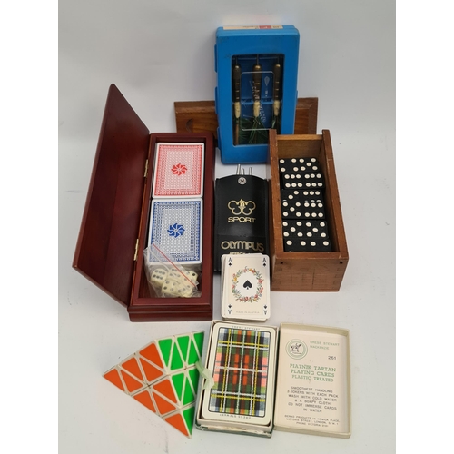 460 - Vintage Playing Cards, Dominoes, Darts and Rubix Triangle c1980's. Shipping is available. Please ask... 