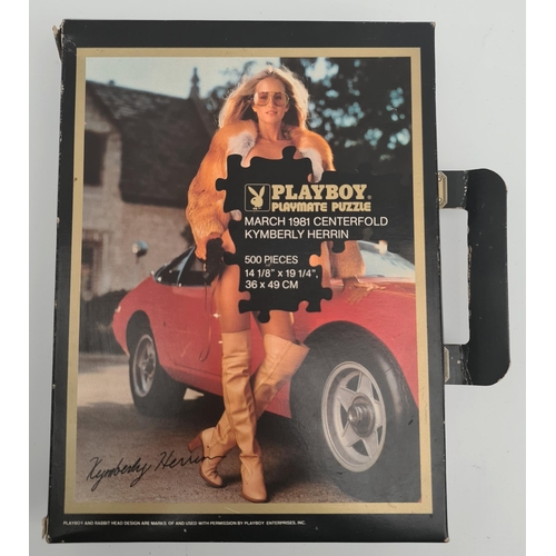 5 - Vintage Playboy Jigsaw Playboy Playmate Puzzle March 1981 Centrefold Kymberly Herrin 500 Pieces36 x ... 