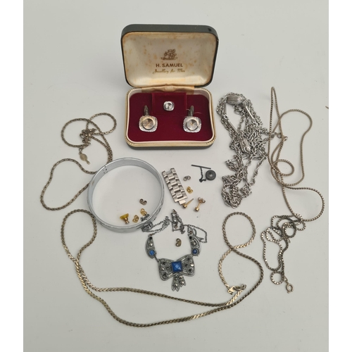 72 - Parcel of Assorted Costume Jewellery. Silver Coloured Chains and Bracelets Plus Cufflinks. Shipping ... 