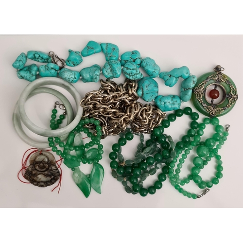 75 - Vintage Jadeite Jewellery and Other Mineral Jewellery Includes Bracelets Pendants Necklaces. Shippin... 