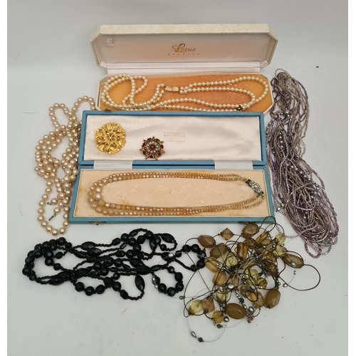 85 - Parcel of Vintage Costume Jewellery. Includes Connard Boxed Faux Pearls, Boxed Lotus Faux Pearls, Br... 