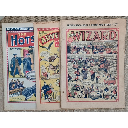 106 - 10 x 20th Century Comics or Boys Papers Includes The Hotspur 1940's The Wizard 1940's and 50's Editi... 