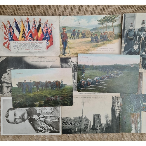 113 - Collectable Military Postcards 10 x Assorted Military Related Postcards WWI Some With Censor Cancell... 