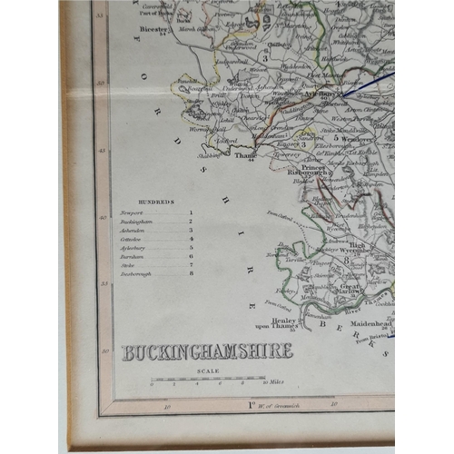 139 - Antique Framed Printed Map of Buckinghamshire. Believed to be from the 1800's. Possibly a plate from... 