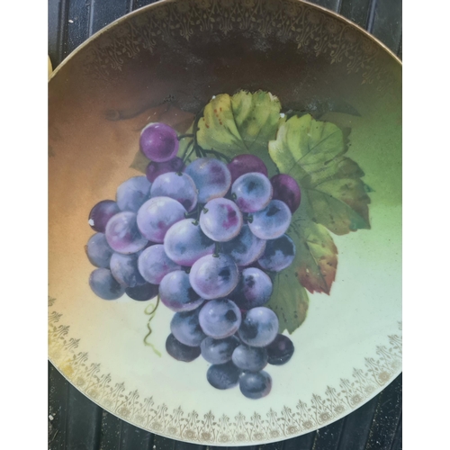 176 - Antique Vienna Plate With Grape Pattern Transfers and an Oriental Plate Plus an Egg Cup. The plates ... 