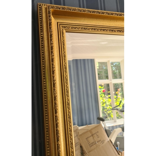 181 - Large Vintage Wall Mirror With Wooden Frame With Gold Coloured Gilded Effect. Measures 55 inches by ... 