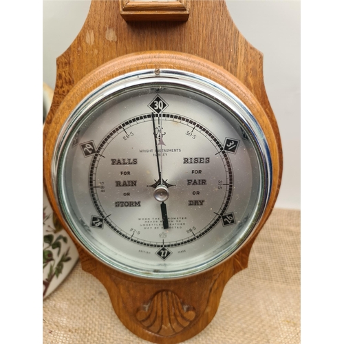 209 - Vintage Wall Hanging Barometer. Wright Instruments of Hanley. Measures 40cm tall. Shipping is availa... 