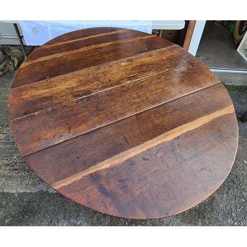 217 - Antique Bobbin Leg Two Drop Leaf Oak Table. Pinned Joints and Original Hinges With Supporting Later ... 