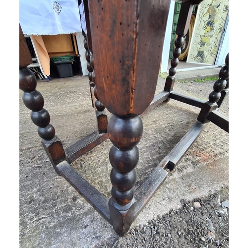 217 - Antique Bobbin Leg Two Drop Leaf Oak Table. Pinned Joints and Original Hinges With Supporting Later ... 