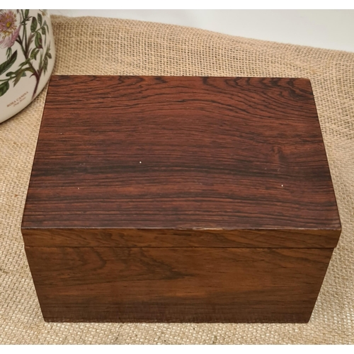 222 - Edwardian Rosewood Veneered Jewellery or Trinket Box With Internal Storage Tray Divided Into Two Sec... 