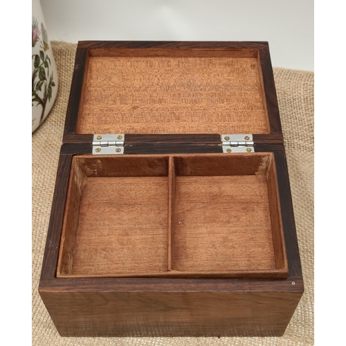 222 - Edwardian Rosewood Veneered Jewellery or Trinket Box With Internal Storage Tray Divided Into Two Sec... 