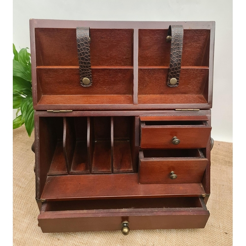 226 - Antiques Victorian Travelling Stationery Box. Opens up to reveal drawers pigeon holes and stationery... 