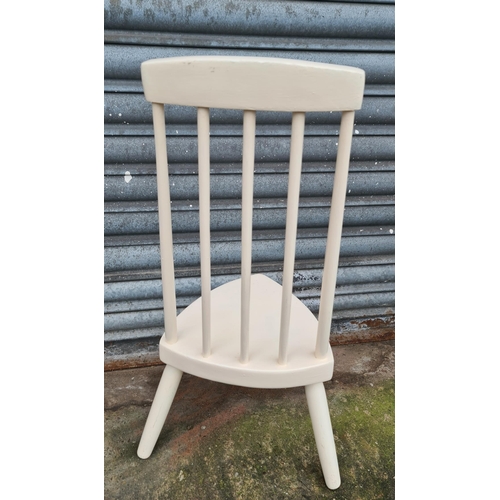 240 - Vintage Ercol Style Milking Chair or Childs Chair. Painted White. Measures 69cm tall by 28cm wide an... 