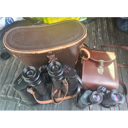 25 - Vintage Carl Zeiss Jena Jenoptem 8 x 30w Binoculars in Case Plus a Pair of Tu View 7 x 50 Binoculars... 