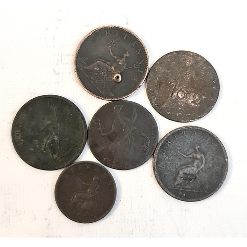 304 - Collectable Coins Parcel of 6 Georgian Coins. Includes George III 1807, 1805and 1806 Halfpennies, Ge... 