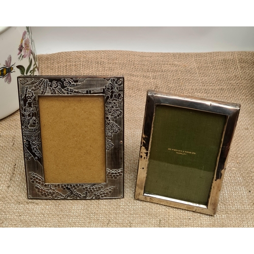 311 - Sterling Silver Photograph Frame Glazed and Hallmarked Birmingham. Makers Mark Rubbed and Date Lette... 