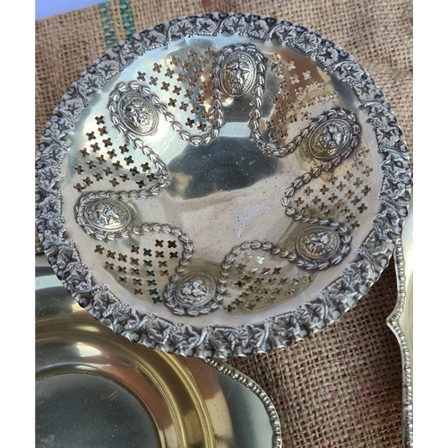 319 - Parcel of Vintage Silver Plated Items. Includes Bon Bon Dishes, Comport and Sugar Bowl. The largest ... 