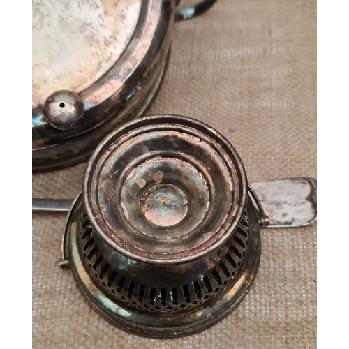 335 - Antique Silver Plated Bon Bon Dish With Original Blue Liner,, Walker and Hall Ladle and an Art Nouve... 