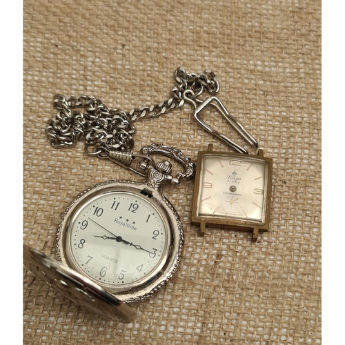 390 - Vintage Lings Wrist Watch 21 Prix and A Royal Time Quartz Pocket Watch. Shipping is available. Pleas... 