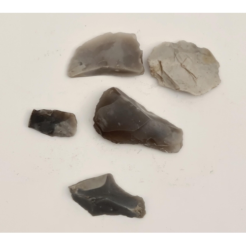 424 - Antique Late Palaeolithic5  Flint Weapons Arrow Heads #7. Excavated in the late 1980's on Hengistbur... 