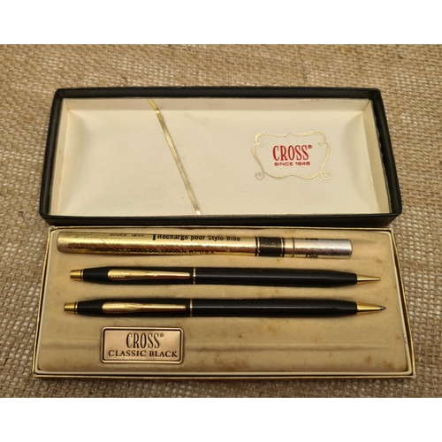 426 - Vintage Cross Class Black Pen and Pencil in Original Box With Refills. Shipping is available. Please... 