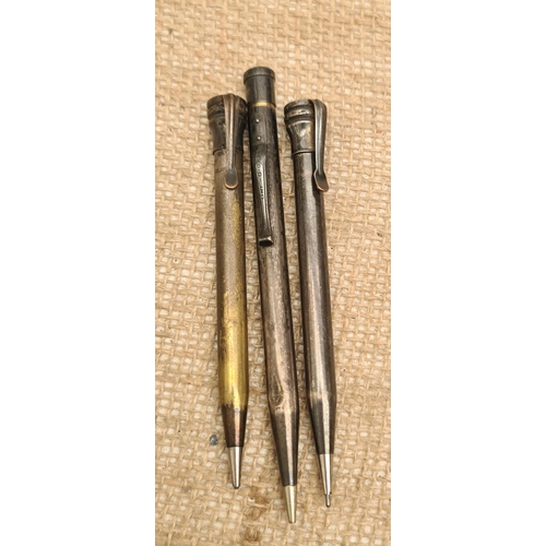 436 - Two Eversharp Rolled Silver Propelling Pencils and a Yard o Led Rolled Silver Propelling Pencil. Shi... 