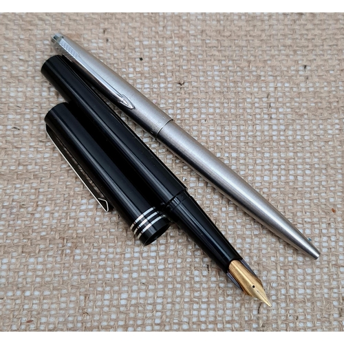 439 - Vintage Osmiroid Fountain Pen and Parker Stainless Steel Ball Point Pen. Shipping is available. Plea... 