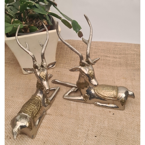 446 - Vintage Cast Metal Sculpture of Stags. They measures 23cm long by 20cm tall. Shipping is available. ... 