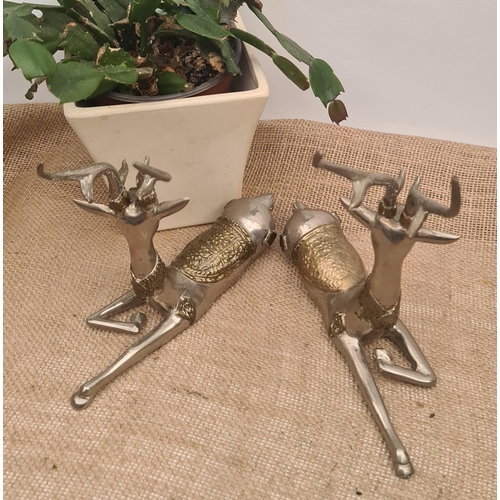 446 - Vintage Cast Metal Sculpture of Stags. They measures 23cm long by 20cm tall. Shipping is available. ... 