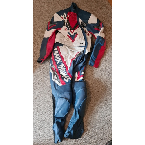 46 - Vintage Frank Thomas 1980s Original Raw Edge Motorcycle Biker Leather Suit. UK Size 40. Worn but not... 