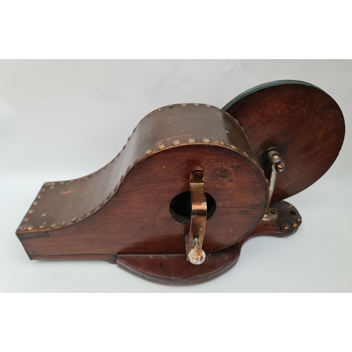 461 - Antique English 19th Century Mahogany and Copper Mechanical Fire Bellows. Measures 45cm by 17cm by 2... 