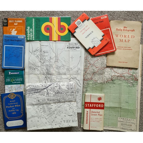 497 - Parcel of Eleven Assorted Maps Includes Cloth Map Shipping is available. Please ask for a quote befo... 