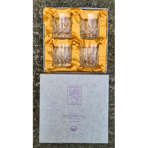 8 - Vintage Edinburgh Crystal The Continental Collection Lead Crystal Drinking Glasses. In Original Box.... 
