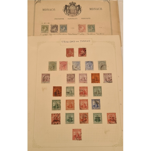 89 - Parcel of 47 Trinidad and Tobago Postage Stamps Queen Victoria to George VI. Plus 17 Monaco Stamps. ... 