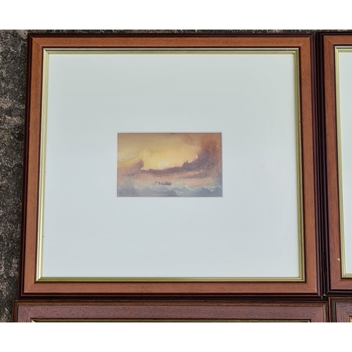 480 - Art Painting 4 Framed and Glazed Watercolours Coastal Scenes Signed T Castle c1980's. Each measures ... 