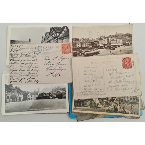 113 - Parcel of 30 Postcards Mixture of British and European. Includes WWI Military With Message From Sold... 