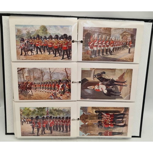 114 - Post Card Album Contains 150 Colour Postcards. Includes some military related, assorted street, coun... 
