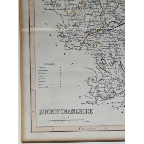 139 - Antique Framed Printed Map of Buckinghamshire. Believed to be from the 1800's. Possibly a plate from... 